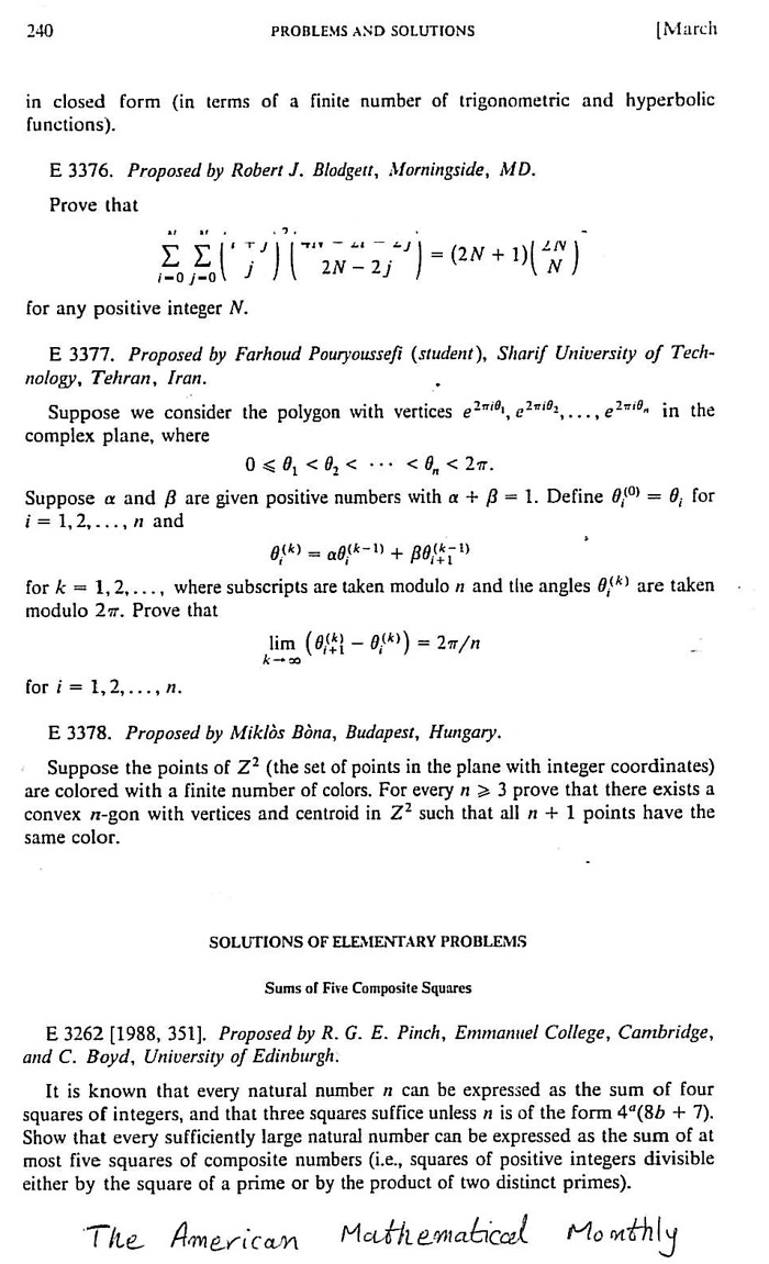 Farhood Pouryosefi Kermani's Publication in the American Mathematical